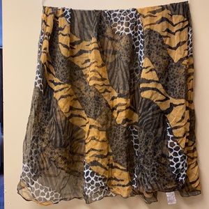 Silk scarf, multi animal print